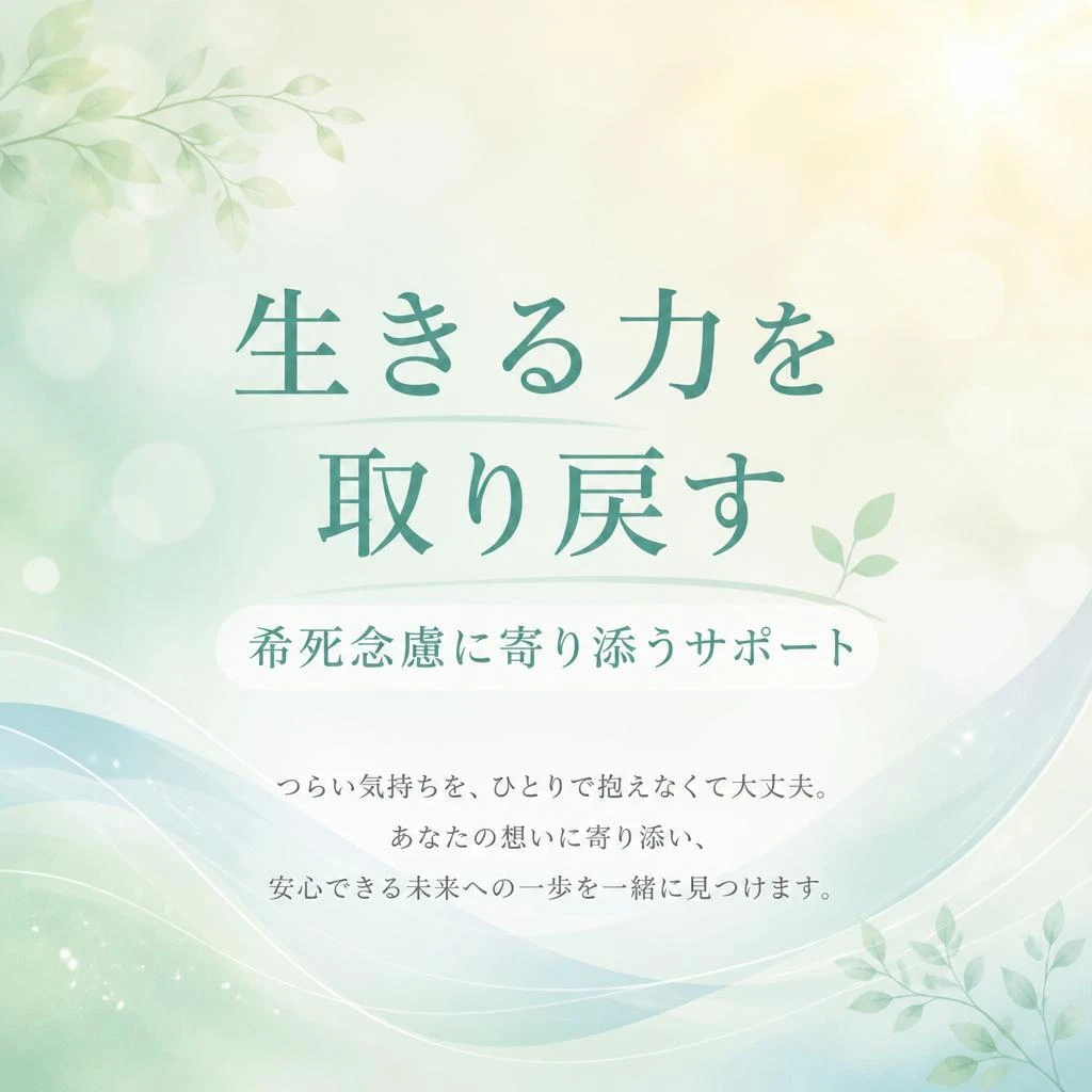 生きる力を取り戻す、希死念慮に寄り添うサポート